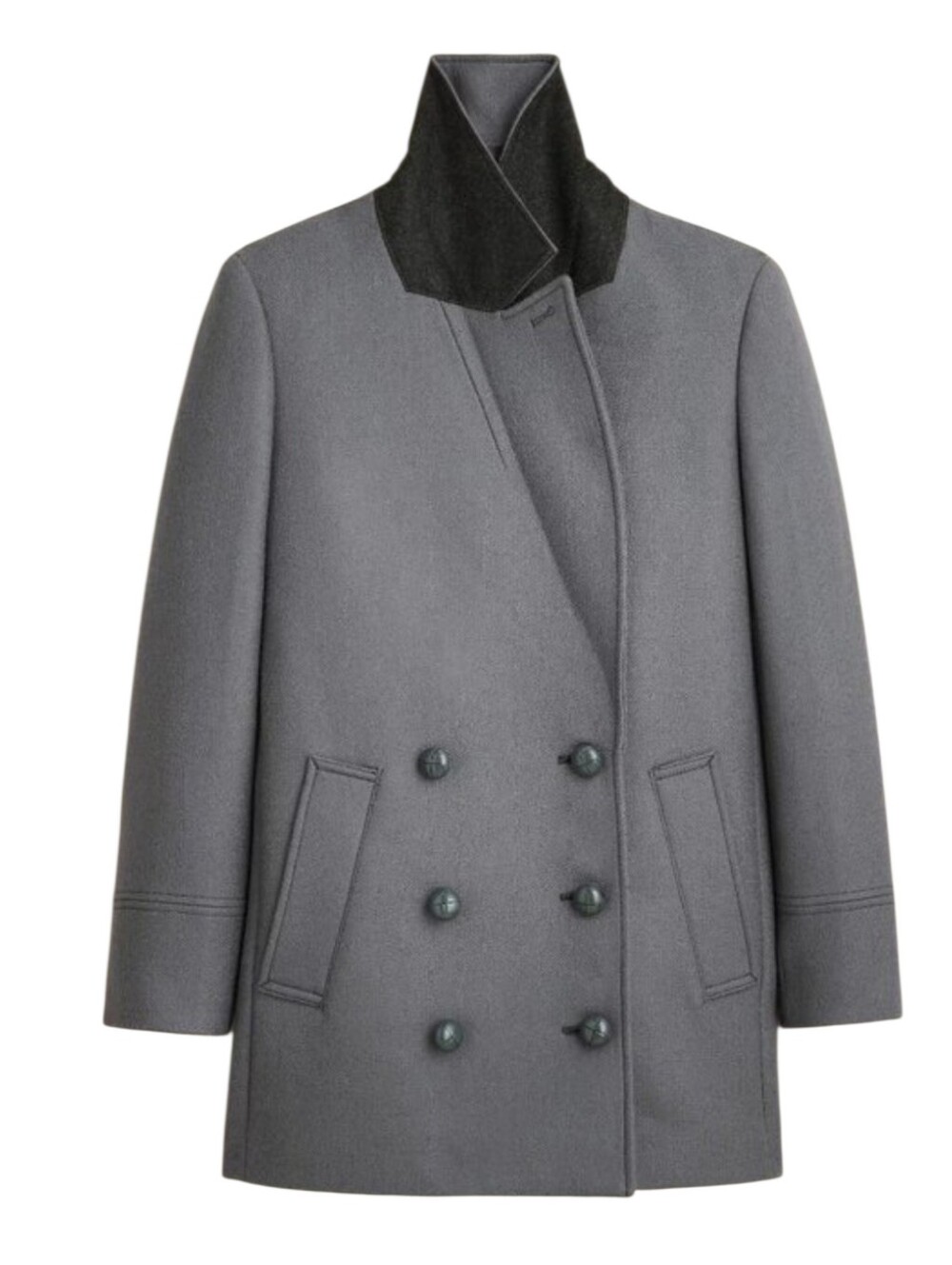 J. Crew Classic peacoat jacket double breasted coat Italian wool blend melton - Picture 5 of 16